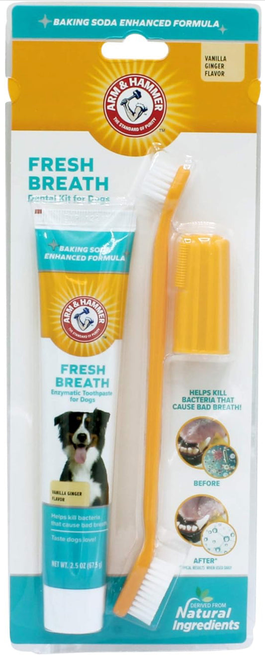 Arm and Hammer fresh breath, dental kit for dogs, vanilla ginger