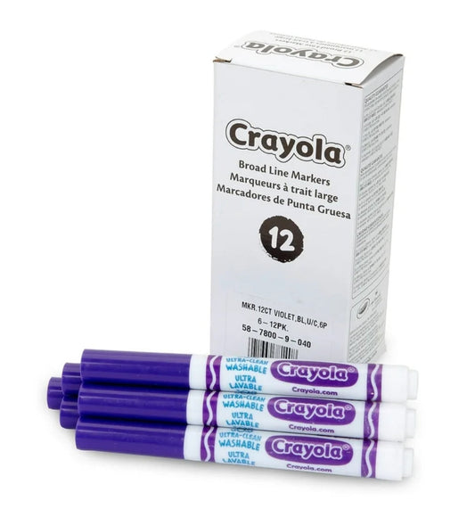 Crayola Ultra-Clean Washable Bulk Markers, Violet 12pk