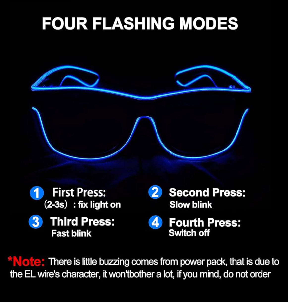 YouRfocus Wireless Led Light up Glasses 2 Pack Glow in The Dark Neon Rave