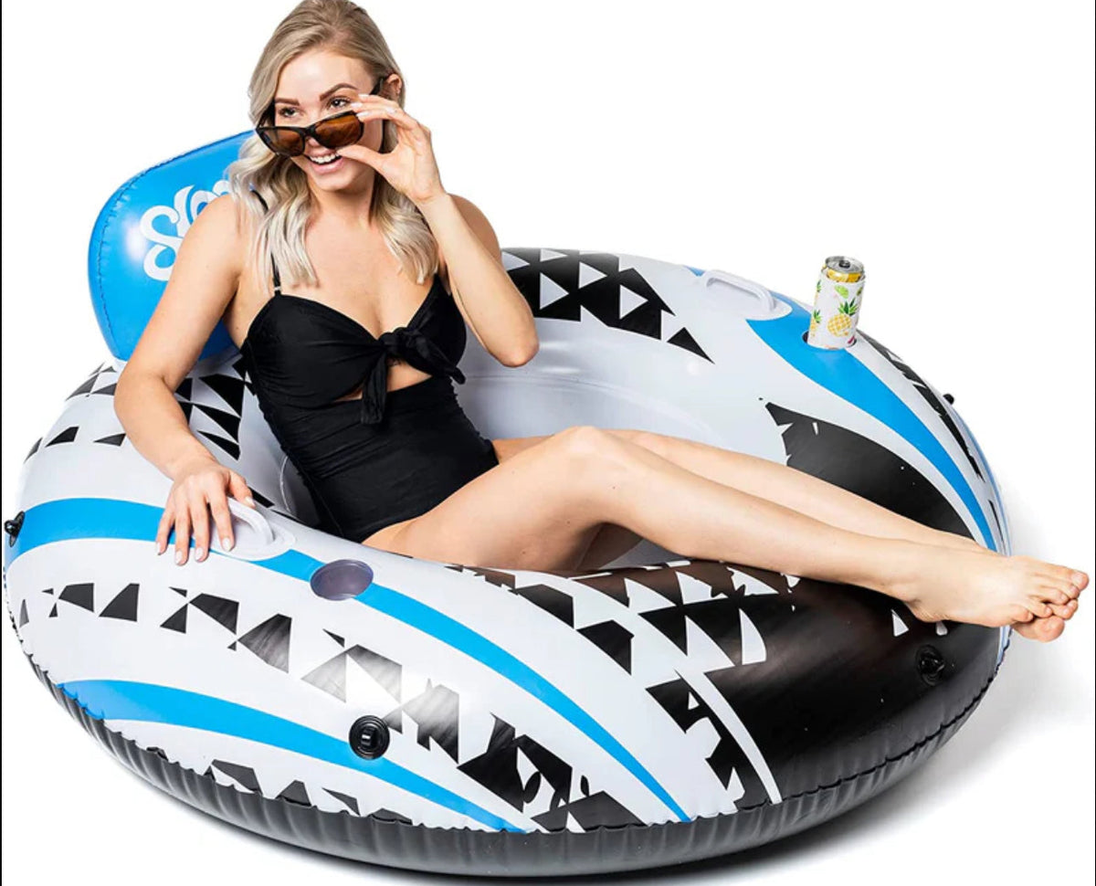 Large inflatable pool loungers 440 lbs weight capacity with handles