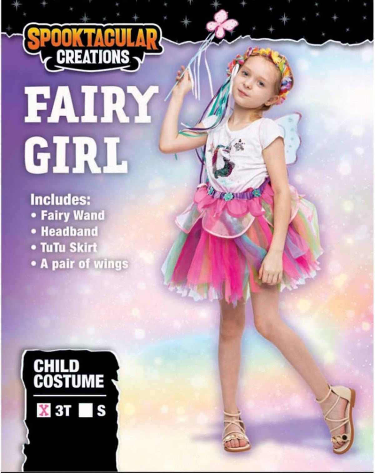 Pink Rainbow Fairy Princess Costume for Girls Dress Up with Tutu Dress