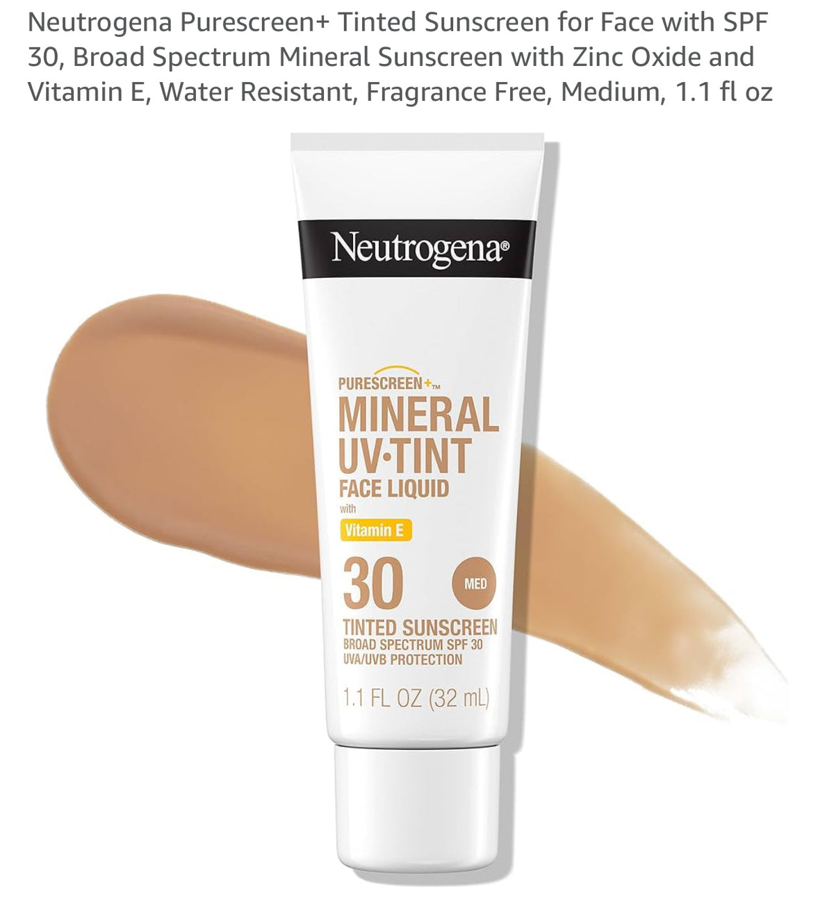 Neutrogena Purescreen+ Tinted Sunscreen for Face with SPF 30