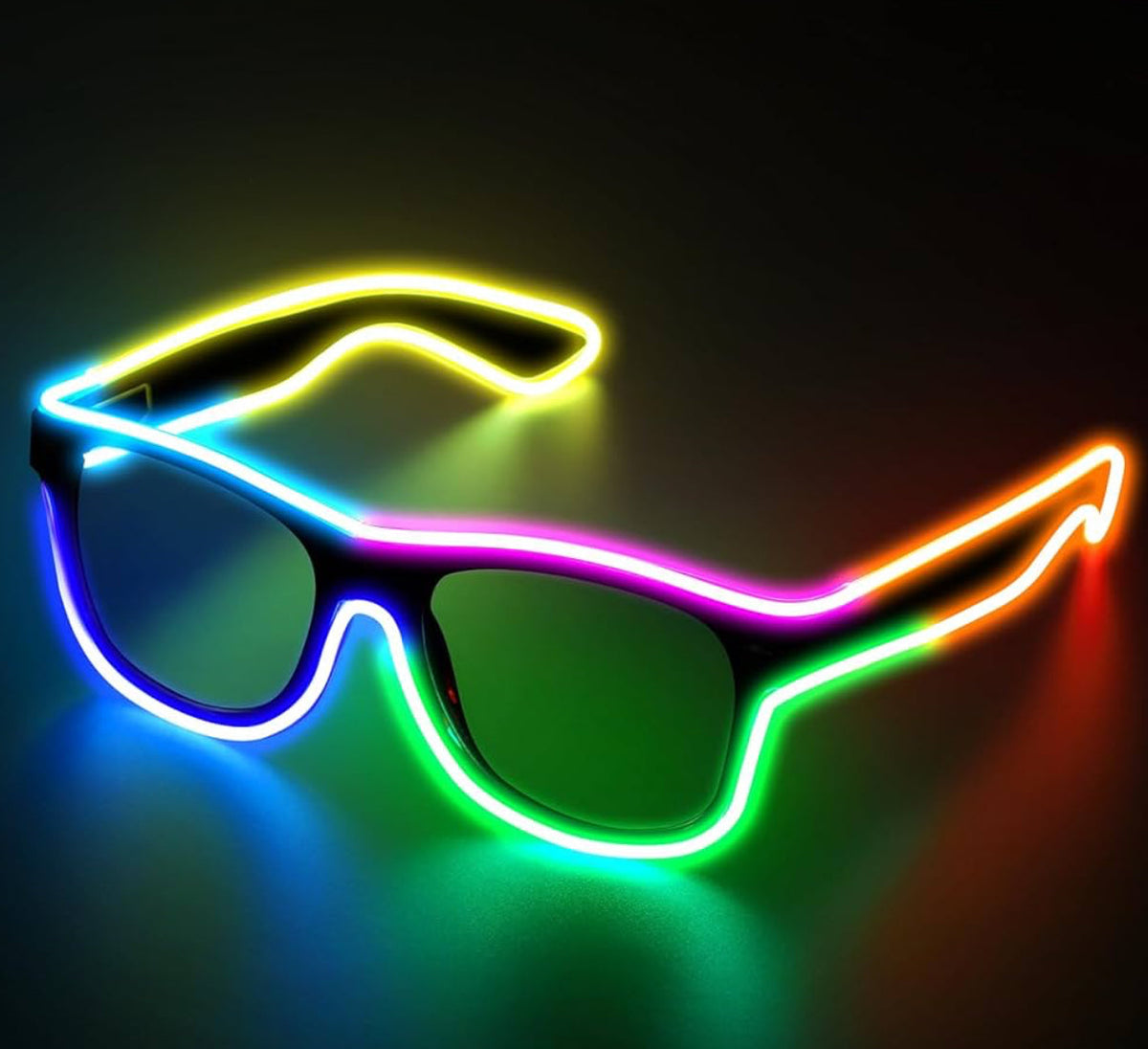 YouRfocus Wireless Led Light up Glasses 2 Pack Glow in The Dark Neon Rave