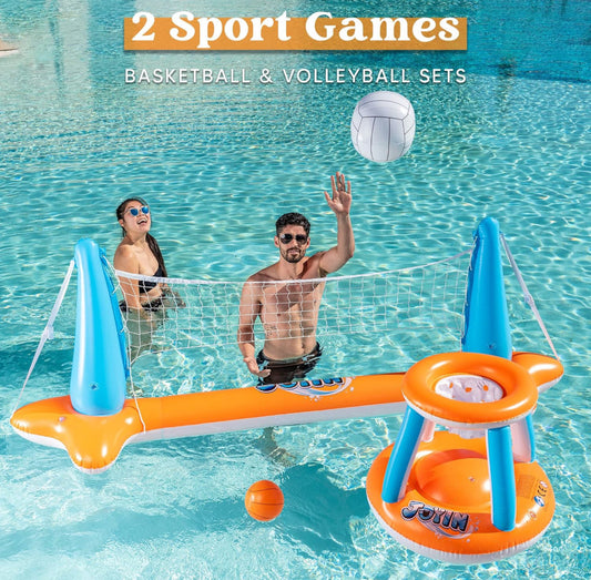 Sloosh Inflatable pool games set, volleyball and basketball