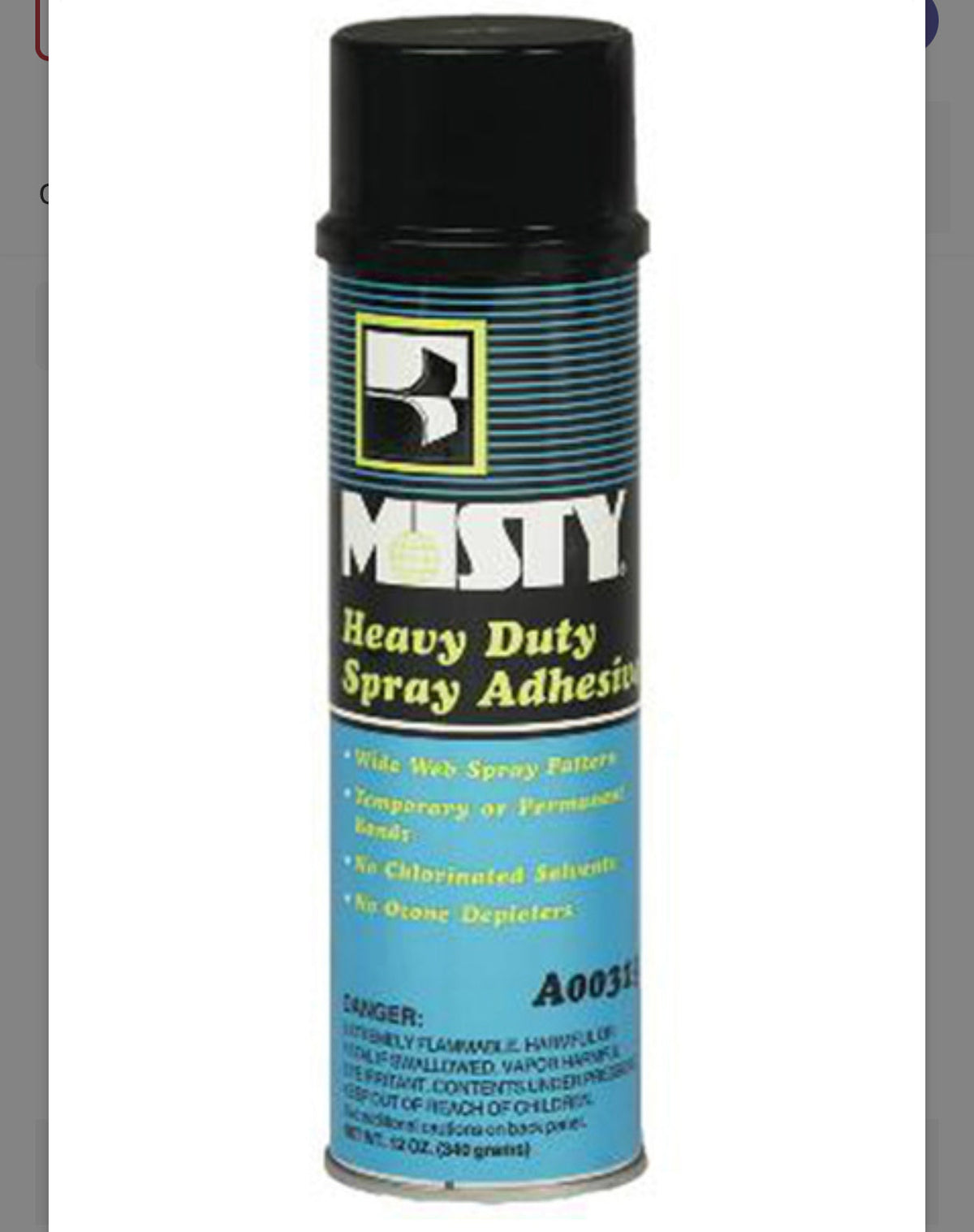 MISTY 1002035 12 oz. Dries Clear Heavy-Duty Adhesive Spray