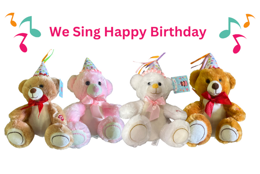 Linzy Toys Singing Happy Birthday Plush Teddy Bear