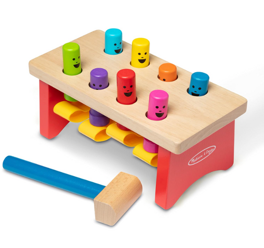 Melissa & Doug Deluxe Pounding Bench Wooden Toy With Mallet