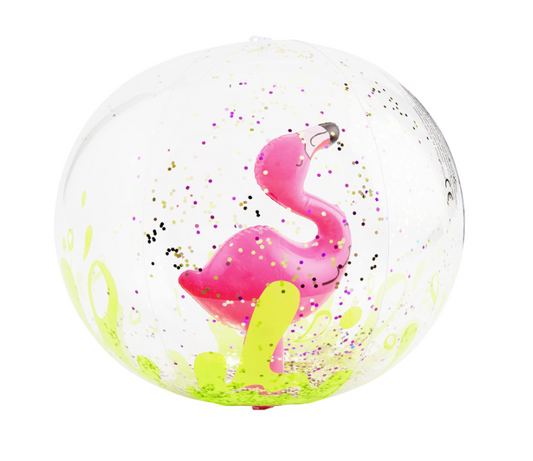 Children's Glitter Beach Ball, Flamingo