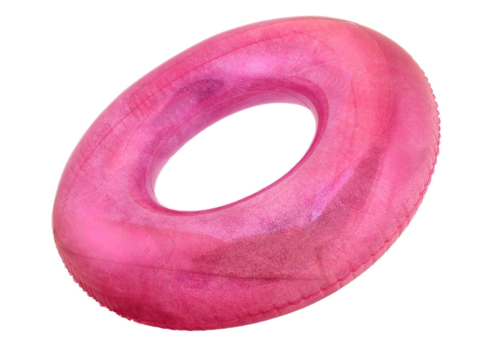 Giant Pool Float Ring, Large Round Pink Glitter Swim Tube