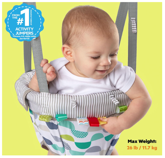 Bright Starts Playful Parade Door Jumper for Baby with Adjustable Strap