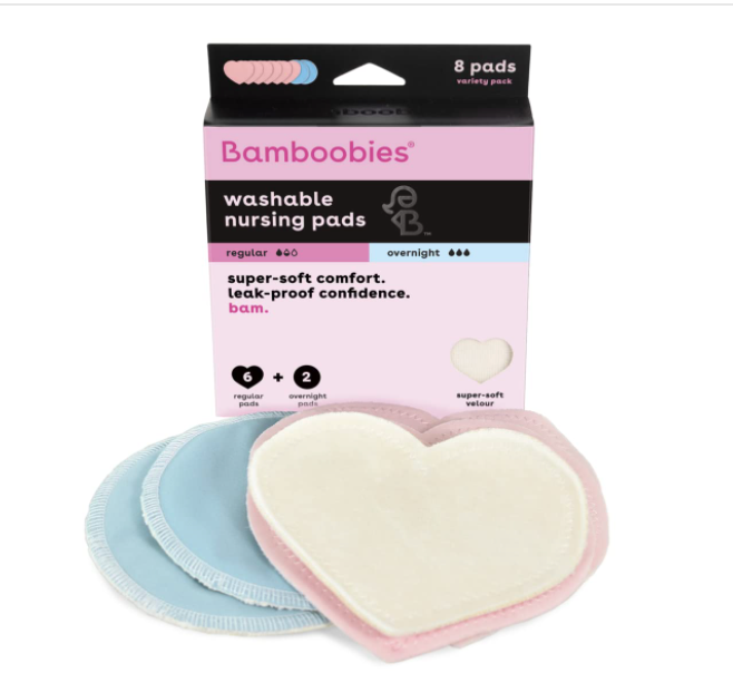 Bamboobies Women’s Nursing Pads, Reusable and Washable