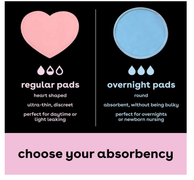 Bamboobies Women’s Nursing Pads, Reusable and Washable