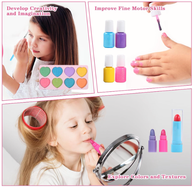 Frozen 49pcs Kids Makeup Kit for Pretend Play- Non-Toxic