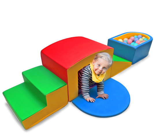 Early Adventure - Foam Climbing Blocks for Toddlers with Tunnel and Ball Pit
