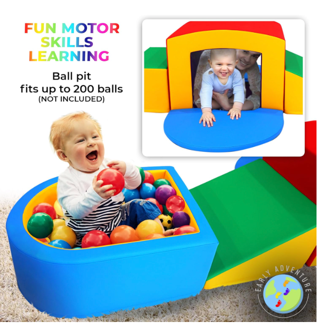 Early Adventure - Foam Climbing Blocks for Toddlers with Tunnel and Ball Pit