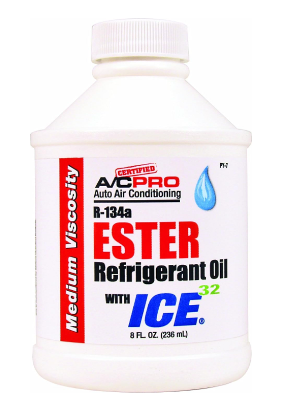 A / C PRO PY-7 R-134a ESTER 100 Refrigerant Oil with ICE 32- 8 oz.