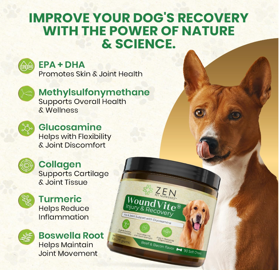 Hip and Joint Chews for Dogs by Zen Pet Nutrients - WoundVite