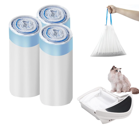 Cat Litter Bags with Drawstring - 60ct