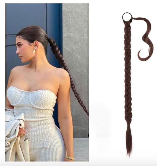 BARSDAR 30 Inch Long Braided Ponytail Extension with Hair Tie