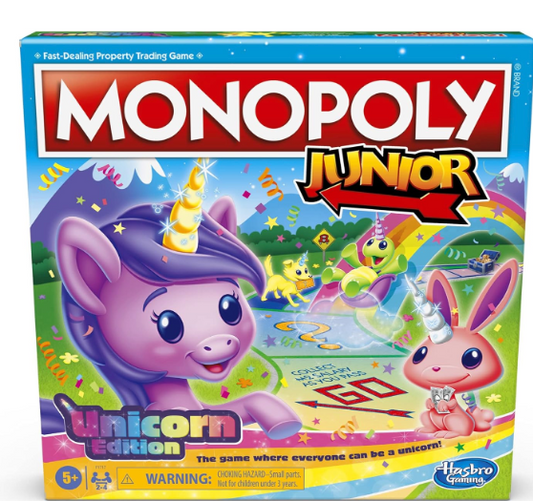 Monopoly Junior: Unicorn Edition Board Game | Magical-Themed Indoor Family