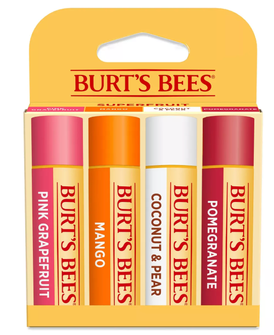 Burt's Bees Superfruit or Freshly Picked Lip Balm - 4ct (2 packs)