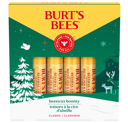 Burt's Bees Lip Balm, Beeswax Bounty, 4-Pack, 0.15 Oz