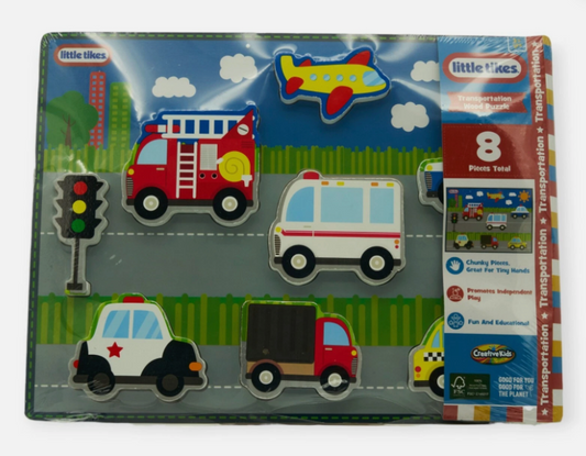 Little Tikes Transportation / Farm Animals Wood Puzzle 8 PCs