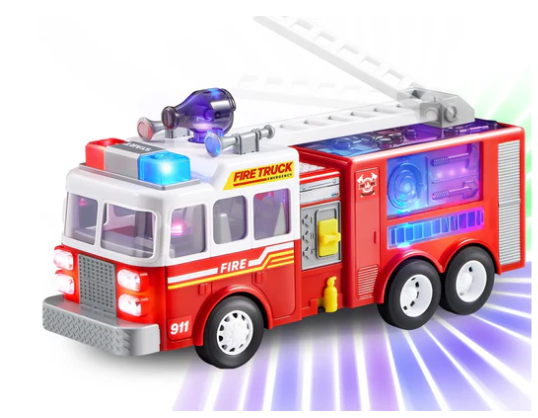 Toddler Fire Truck Toy with LED Projections & Sirens