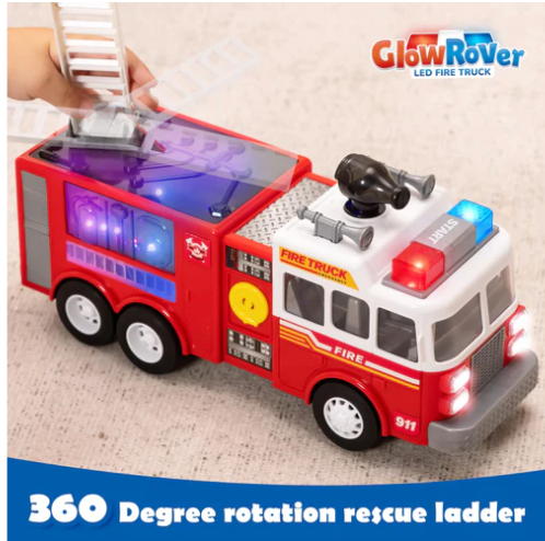 Toddler Fire Truck Toy with LED Projections & Sirens