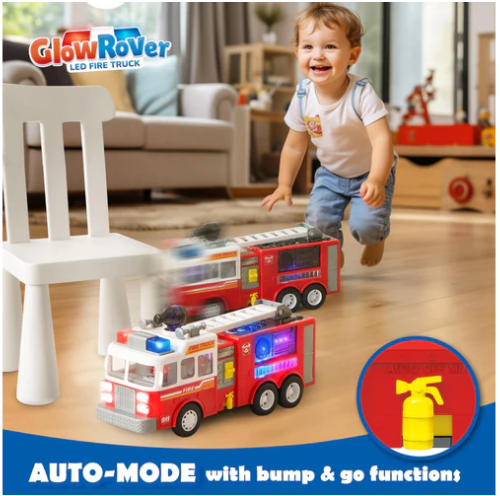 Toddler Fire Truck Toy with LED Projections & Sirens
