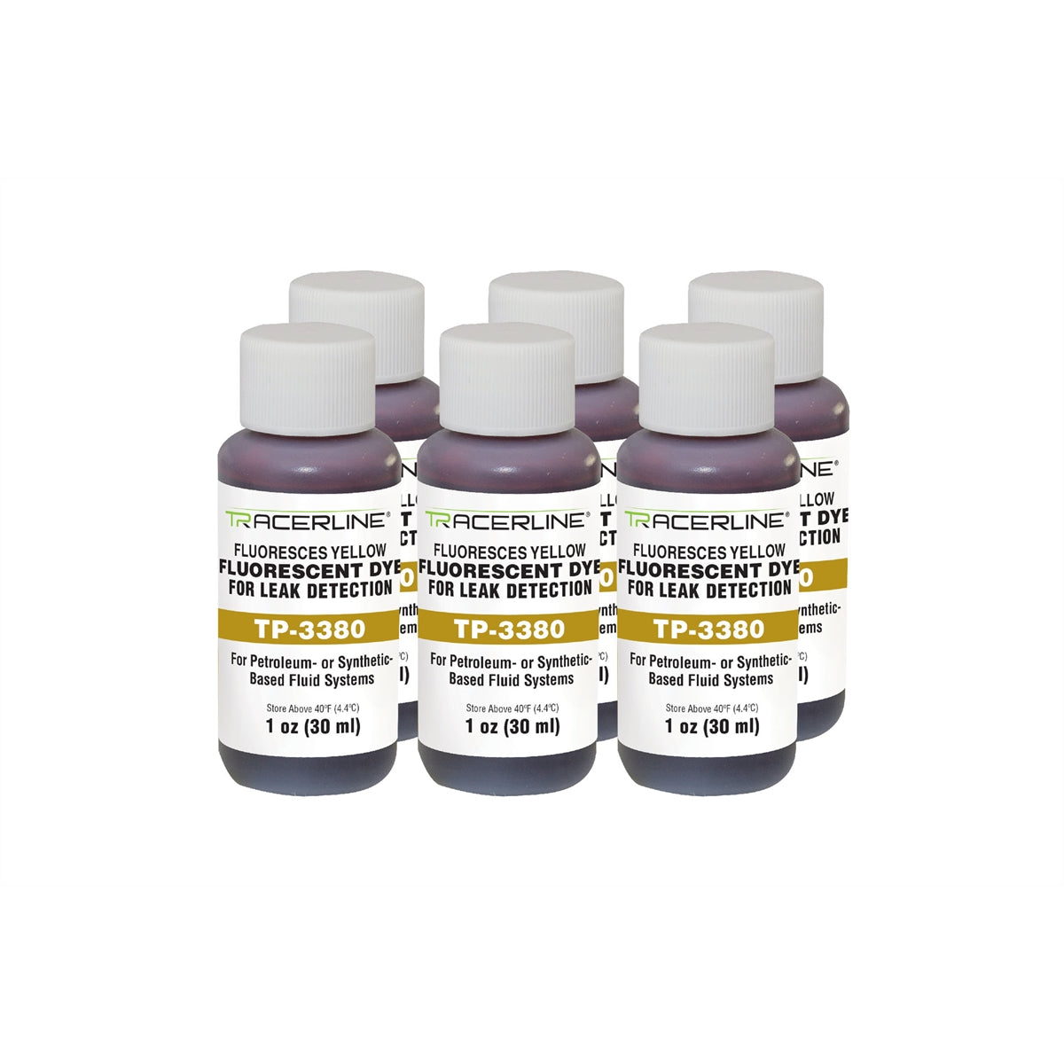 Tracerline Dye-Lite Oil-Based Fluid Dye Yellow 1 Oz 6-Pack TP3380-0601