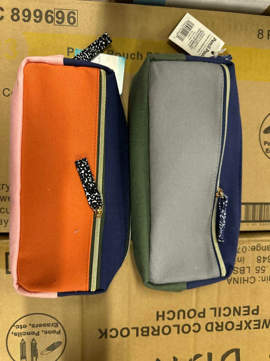 8 pack of Wexford Color Block Pencil Pouches