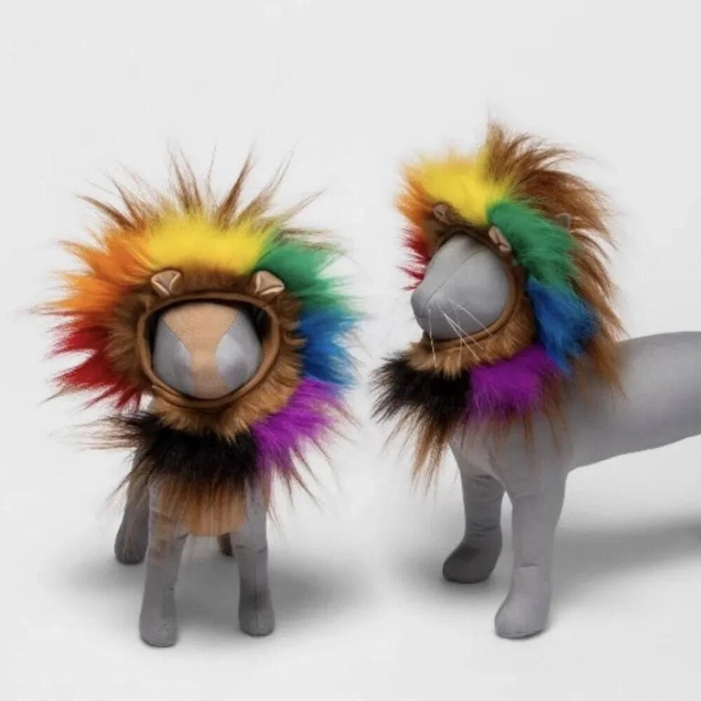 Pride Pet Rainbow Lion's Mane Pet Costume, Small/Medium